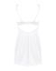 Сорочка Obsessive Amor Blanco underwire chemise & thong,L/XL, біла, мереживний ліф, стрінги в наборі SX1127 фото 4