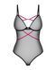 Боди Obsessive Novenes teddy, XS/S, прозрачное, чашки на косточках, декор в виде лент SX0610 фото 6