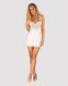Сорочка Obsessive Amor Blanco underwire chemise & thong,L/XL, біла, мереживний ліф, стрінги в наборі SX1127 фото 1