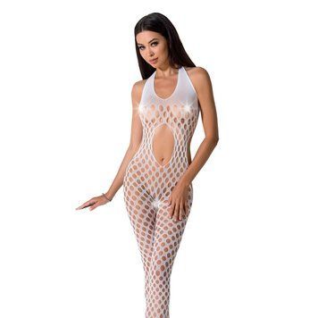Сексуальний бодістокінг Passion BS065 One Size, White, комбінезон, велика сітка PBS065W