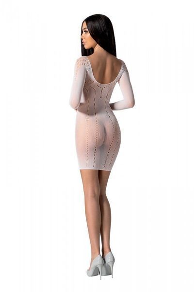 Напівпрозора мінісукня Passion BS101 One Size, white, рукава-мітенки SO8946