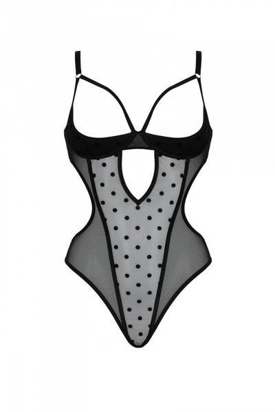 Эротическое боди Passion MARINA BODY, L/XL, black, с открытыми чашками SO9717