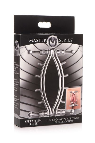 Затискач для вагіни Master Series: Spread 'Em Poker Vagina Clamp with Adjustable Pressure Screws, ши SO8798