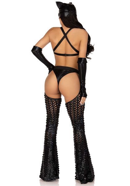 Еротичний костюм кішечки-пані Leg Avenue Mistress Kitty XS, рукавички, комбінезон, маска SO9199