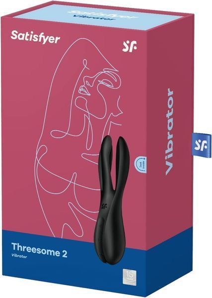 Кліторальний вібратор Satisfyer Threesome 2 Black, 3 гнучкі пальчики, 3 мотори SX1214