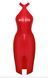 Красное платье из эко кожи Noir Handmade F354 Red powerwetlook dress - S SX2106 фото 7