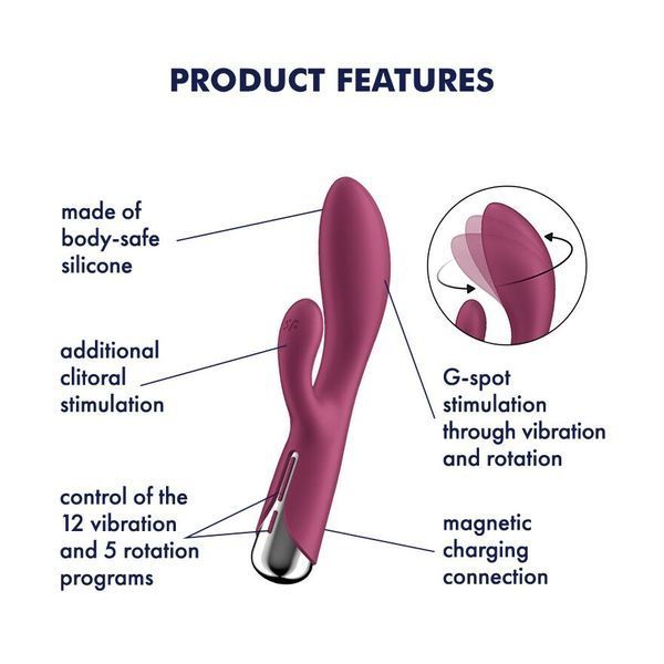Вибратор-кролик с ротацией Satisfyer Spinning Rabbit 1 Red, 3 мотора SX0561
