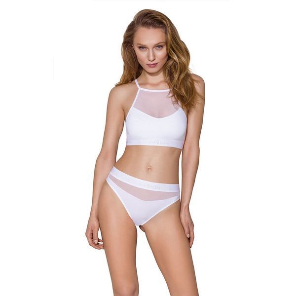 Трусики с прозрачной вставкой Passion PS006 PANTIES S, white SO4237