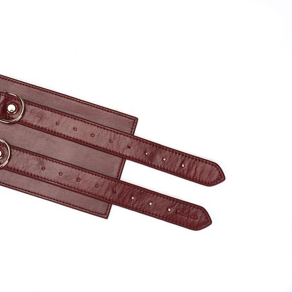 Шкіряний пояс для бондажу Liebe Seele Wine Red Waist Cuff, S Size SO9460