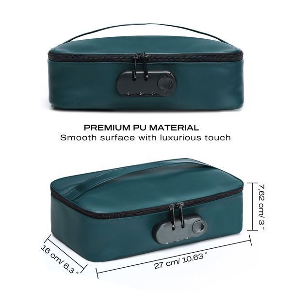 Кейс для игрушек Dorcel DISCREET BOX LUXURY GREEN, кодовый замок, 27&times;16&times;7,62 см SX1110