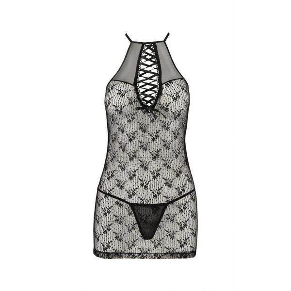 Напівпрозора сорочка Passion AZALIA CHEMISE XXL/XXXL, black SO4136