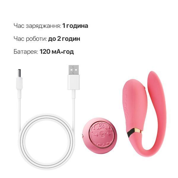 Смартвібратор для пар Zalo Fanfan set Rouge Pink, пульт ДК SO6672