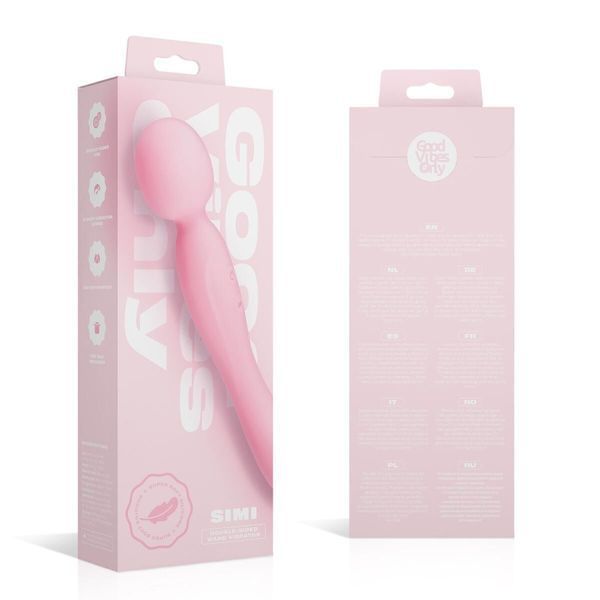 Вибромассажер Good Vibes Only - SIMI Double-Sided Wand Vibrator Soft Silicone - Pink SX3076