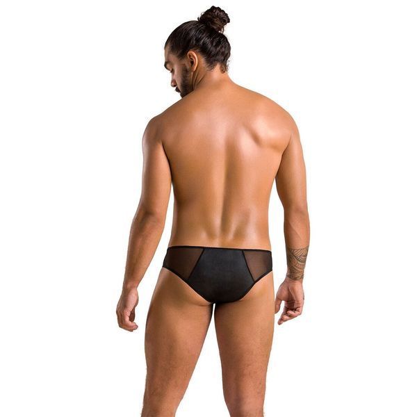 Чоловічі сліпи на блискавці Passion 042 SLIP TIMMY XXL/XXXL Black, екошкіра, сітка SO7599