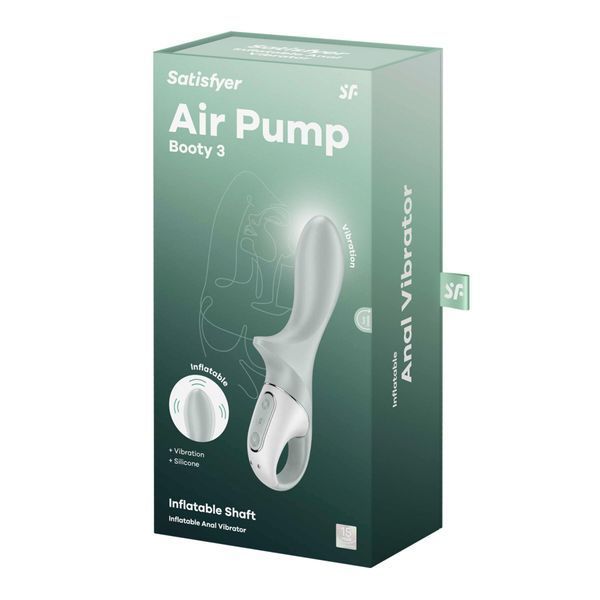 Анальный надувной вибратор Satisfyer Air Pump Booty 3, гибкий ствол SX2175
