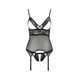 Корсет с открытой грудью Passion DIABOLINA CORSET L/XL, black, пажи, трусики, полупрозрачный PS25804 фото 3