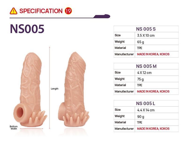 Насадка на член Kokos Nude Sleeve NS 005 M SX1479