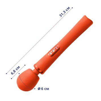 Вібромасажер Fun Factory VIM Vibrating Wand sunrise orange, суперпотужний та легкий, до 6 годин роботи SX0919