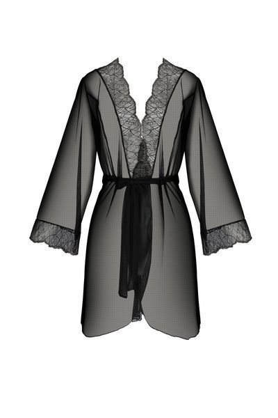 Пеньюар Passion AMBERLY PEIGNOIR black, L/XL, пояс в комплекте SX0461
