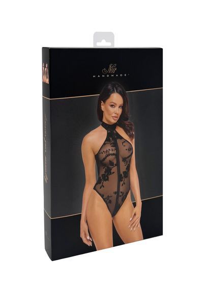 Боди Noir Handmade F314 Ego, XXL, black, сетка, халтер, высокие вырезы,молния по всей длине SX0325