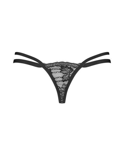 Трусики-стринги Obsessive Nutris thong, M/L, кружевные, очень мягкие, с двойными боковинками SX1179