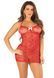 Сетчастая сорочка в сердечки Leg Avenue Mini Heart Trimmmed Net Chemise One Size, Red SX1740 фото 3
