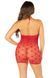 Сетчастая сорочка в сердечки Leg Avenue Mini Heart Trimmmed Net Chemise One Size, Red SX1740 фото 5