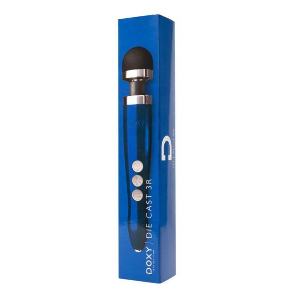 Вибромассажер DOXY Die Cast 3R - Blue Flame, очень мощный, перезаряжаемый, металлический корпус SO8023