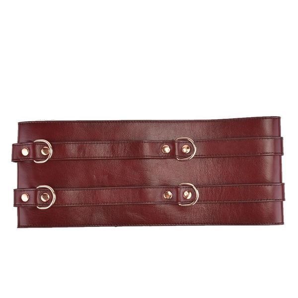 Шкіряний пояс для бондажу Liebe Seele Wine Red Waist Cuff, M Size SO9461