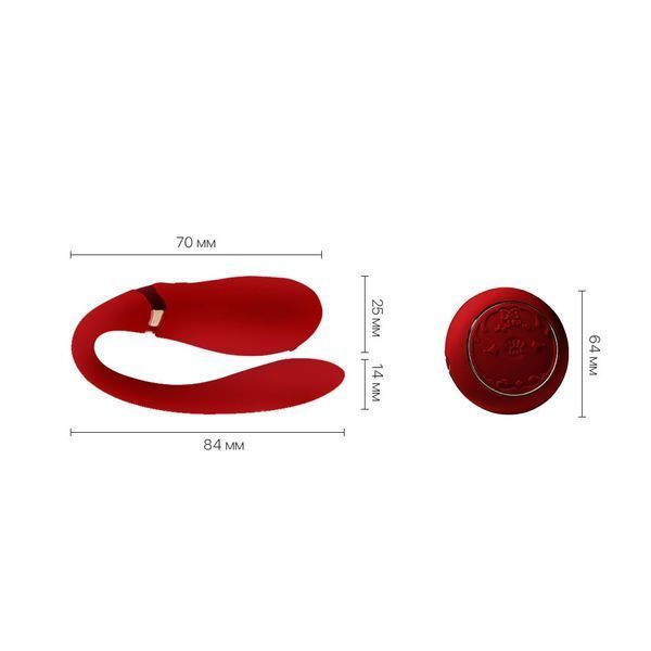 Смартвібратор для пар Zalo Fanfan set Bright Red, пульт ДК SO6673