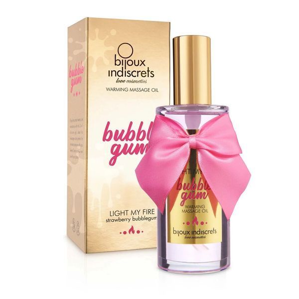 Разогревающее масло Bijoux Indiscrets Light my Fire &ndash; Strawberry Bubblegum (100 мл) SO9343
