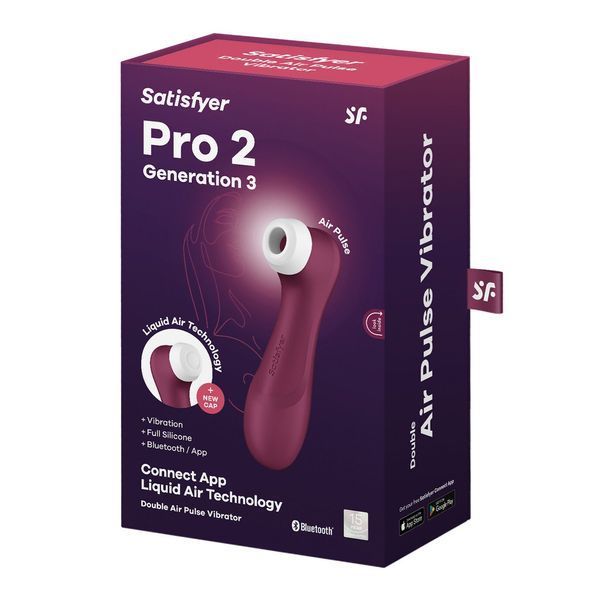 Вакуумний кліторальний стимулятор Satisfyer Pro 2 Generation 3 with Liquid Air Connect App Wіnе Red SO7774