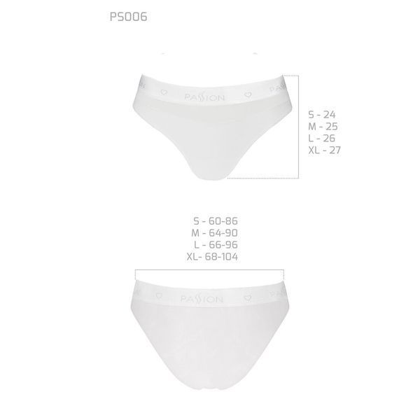 Трусики з прозорою вставкою Passion PS006 PANTIES XL, white SO4238