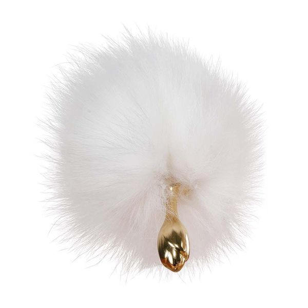 Металлическая анальная пробка Лисий хвост LOCKINK SEVANDA White Fox-Tail Anal Rose-shape Plug SX0866