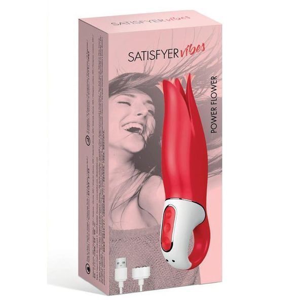 Мощный вибратор Satisfyer Vibes Power Flower с нежными трепещущими лепестками, 12 режимов работы SO2204