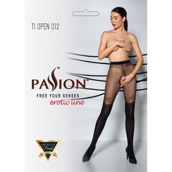 Колготки з відкритим доступом, подвійна щільність Passion TIOPEN 012 5 (20/40 den), black SO5917