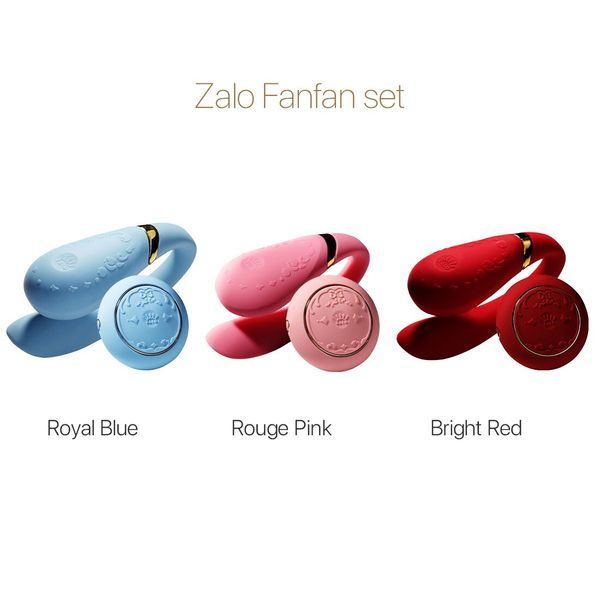 Смартвібратор для пар Zalo Fanfan set Bright Red, пульт ДК SO6673