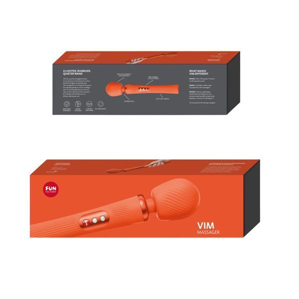 Вібромасажер Fun Factory VIM Vibrating Wand sunrise orange, суперпотужний та легкий, до 6 годин роботи SX0919