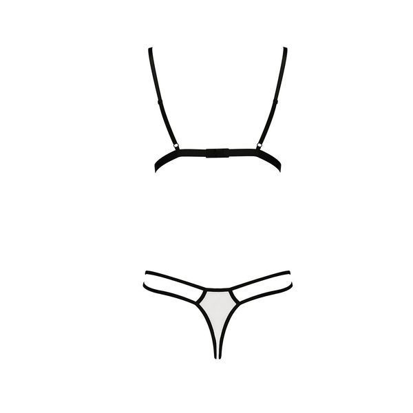 Комплект білизни Passion ORIHIME SET XXL/XXXL, white, стрепи, ліф і трусики EL16409