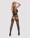 Бодистокинг Obsessive Bodystocking F217 S/M/L, элегантный силуэтный рисунок, имитация чулок SO7226 фото 4