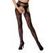 Сексуальные колготки-бодистокинги Passion S022 One Size, Black, имитация чулок и пояса с гартерами PSS022B фото 1