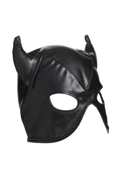 Маска с рогами Master Series: Dungeon Demon Bondage Mask with Horns, черная SO8800