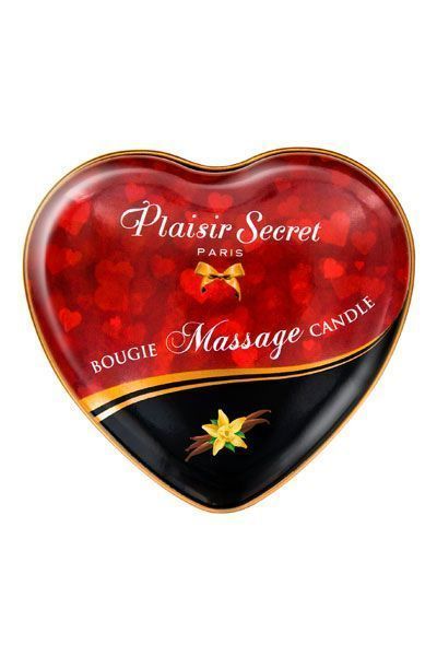 Розпродаж!!! Масажна свічка-серце Plaisirs Secrets Vanilla (35 мл) (термін 04.2026) SO1865-R