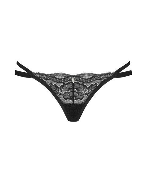 Трусики-стрінги Obsessive Nutris thong, XL/2XL, мереживні, дуже м&rsquo;які, з подвійними боковинками SX1180