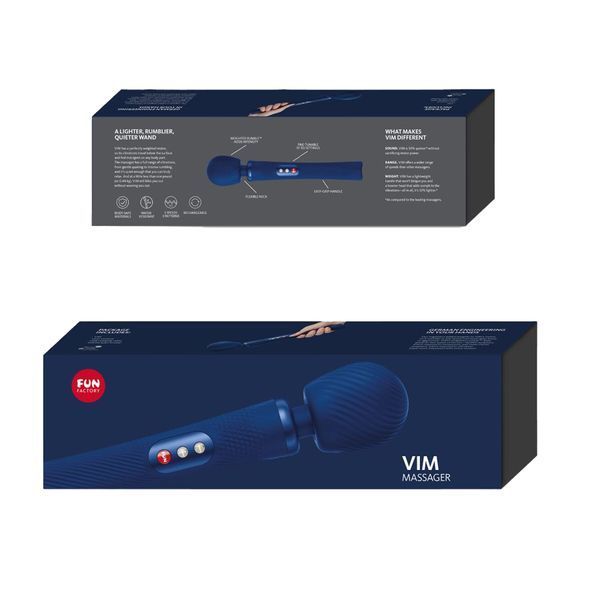 Вібромасажер Fun Factory VIM Vibrating Wand midnight blue, суперпотужний та легкий, до 6 годин роботи SX0920