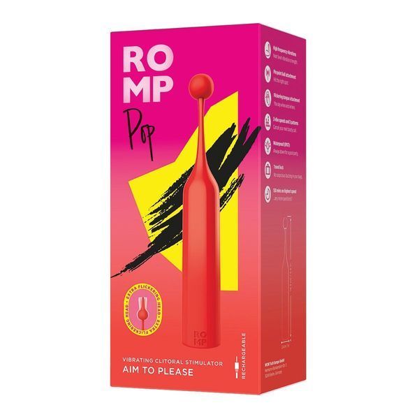 Клиторальный стимулятор Romp Pop, съемная насадка, высокочастотный SX0534