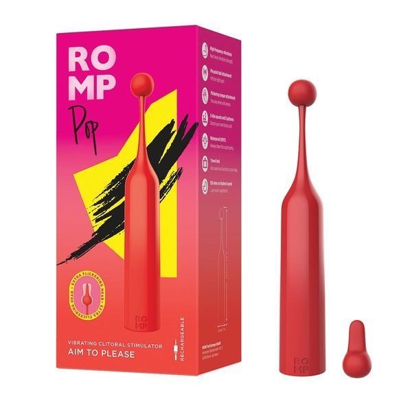 Клиторальный стимулятор Romp Pop, съемная насадка, высокочастотный SX0534