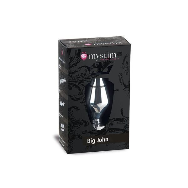 Металлическая анальная пробка Mystim Big John для электростимулятора, диаметр 6,5 см SX2655