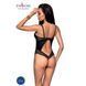 Боді з еко-шкіри та мережива Passion LOONA BODY L/XL, black SO5355 фото 2