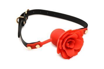 Силиконовый кляп с розой Master Series: Blossom Silicone Rose Gag &ndash; Red SO8801